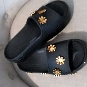 Crocs platform slides